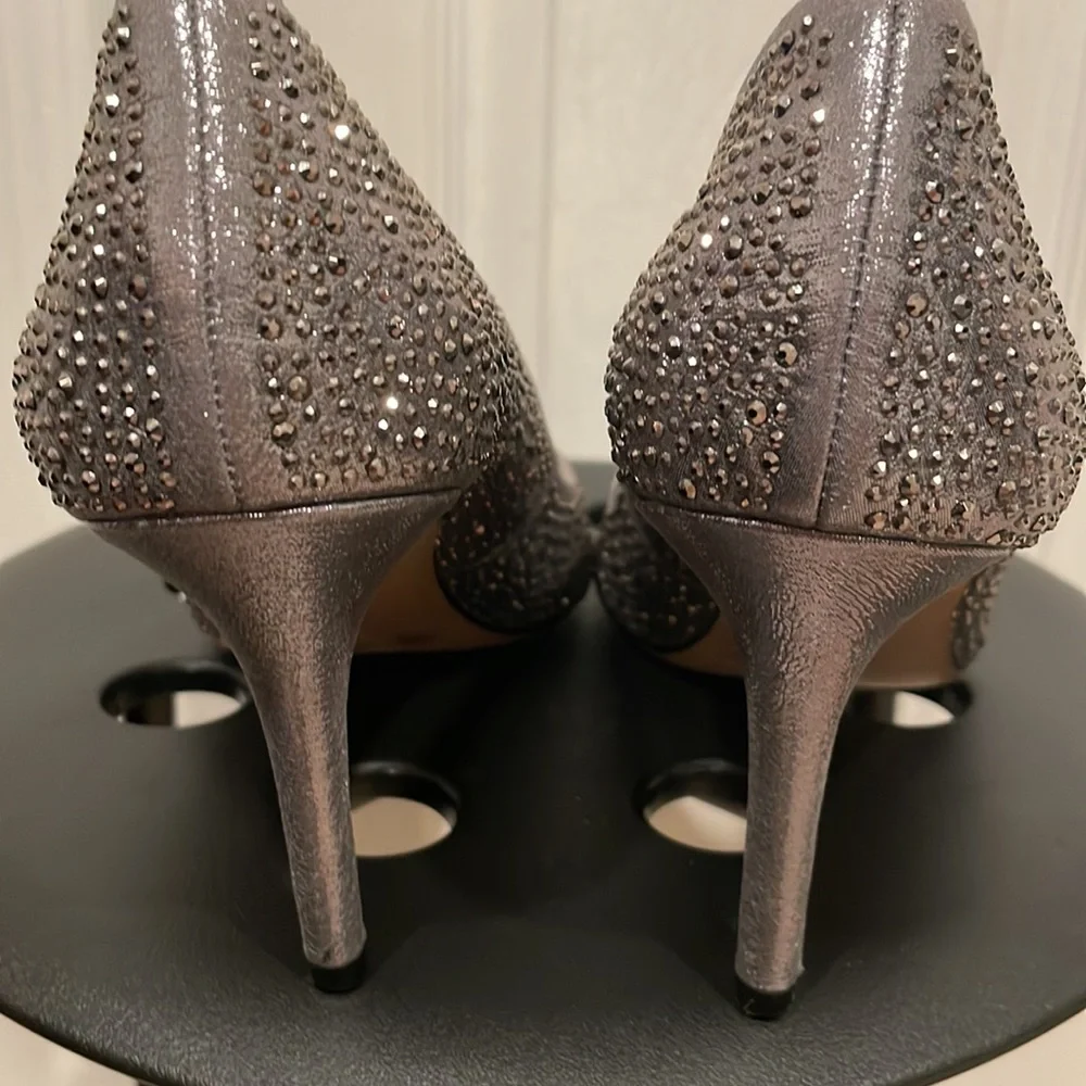 INC International Concepts Sparkling Silver Rhinestone Pointed Toe Heels